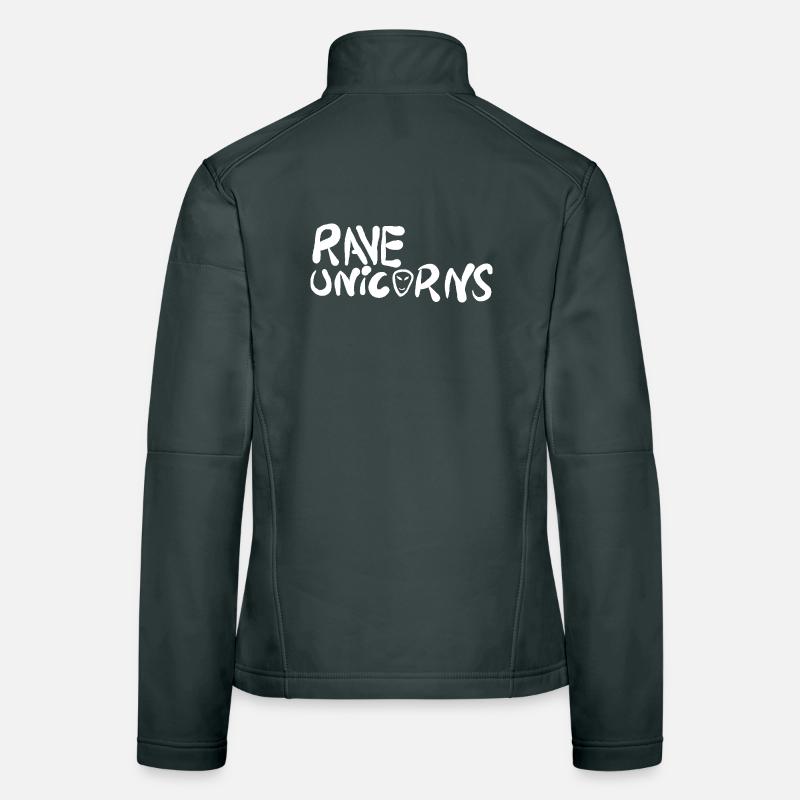 Rave Unicorns Logo Text Women's Softshell Jacket