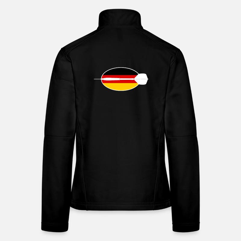 Fléchettes Allemagne, Fléchettes sur le drapeau de l’Allemagne Veste en tissu softshell Femme