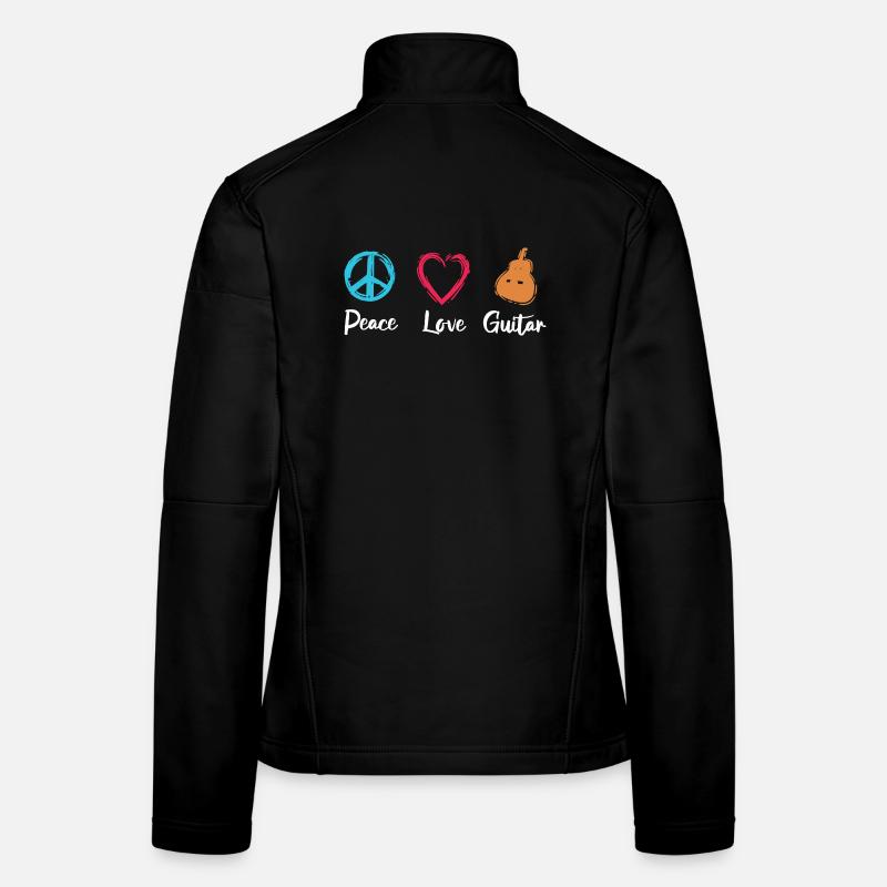 Frieden Liebe Gitarre Frauen Softshelljacke