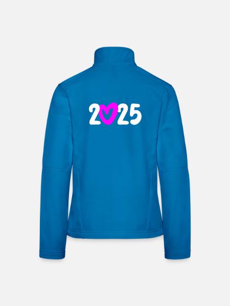 2025 Coeur Bonne Année Début Nouveau Départ Nouveau Départ - Veste en tissu softshell Femme - noir - Dos