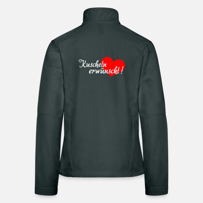 Cuddling Desired - White Red Women's Softshell Jacket