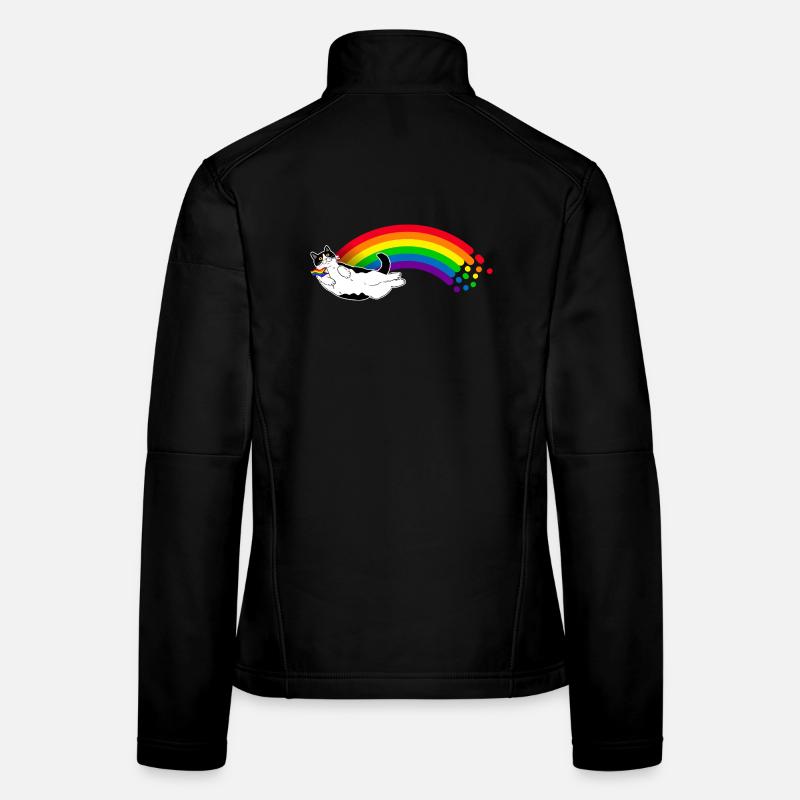 Regenbogen-Katze Frauen Softshelljacke