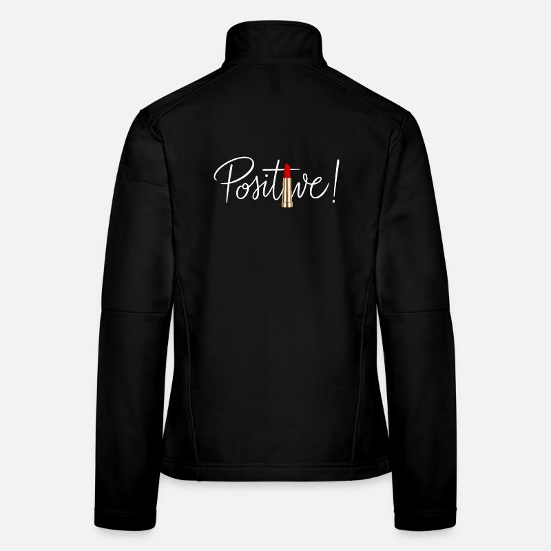 Positives Lippenstift-minimalistisches Schic-Design - Frauen Softshelljacke - Schwarz