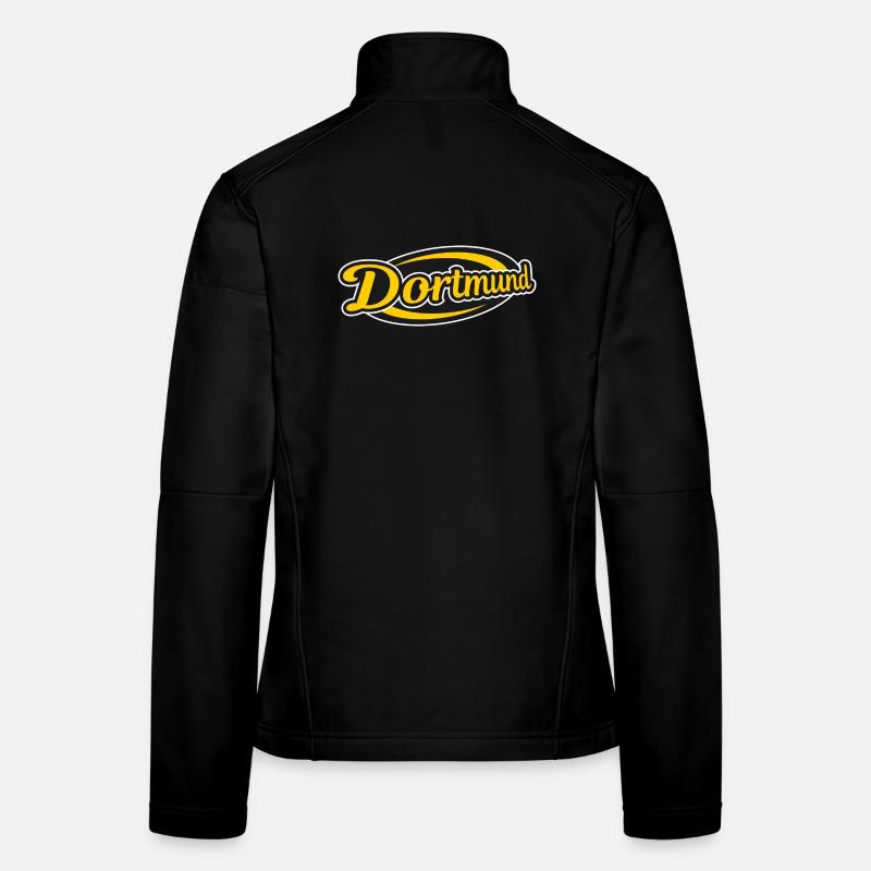 Logo rétro de Dortmund Imprimé Veste en tissu softshell Femme
