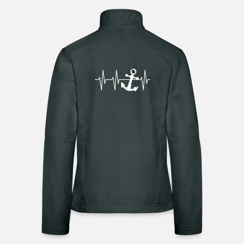 symbole d’impulsion d’ancre capitaines de navires de mer Veste en tissu softshell Femme