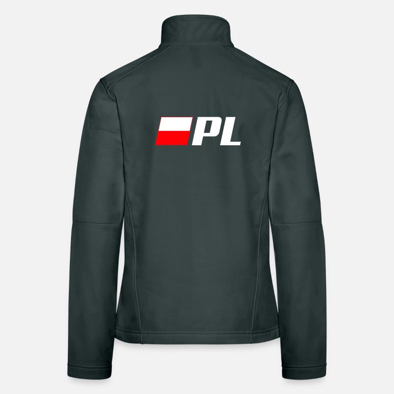 Drapeau PL POLOGNE POLOGNE [LARGE] Veste en tissu softshell Femme