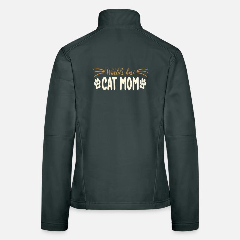 Motif Kat Mom avec empreinte de patte Veste en tissu softshell Femme