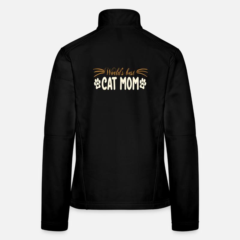 Motif Kat Mom avec empreinte de patte Veste en tissu softshell Femme