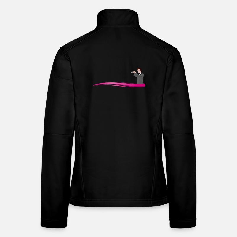 Flutist on Wave | Flute player on a wave Women's Softshell Jacket