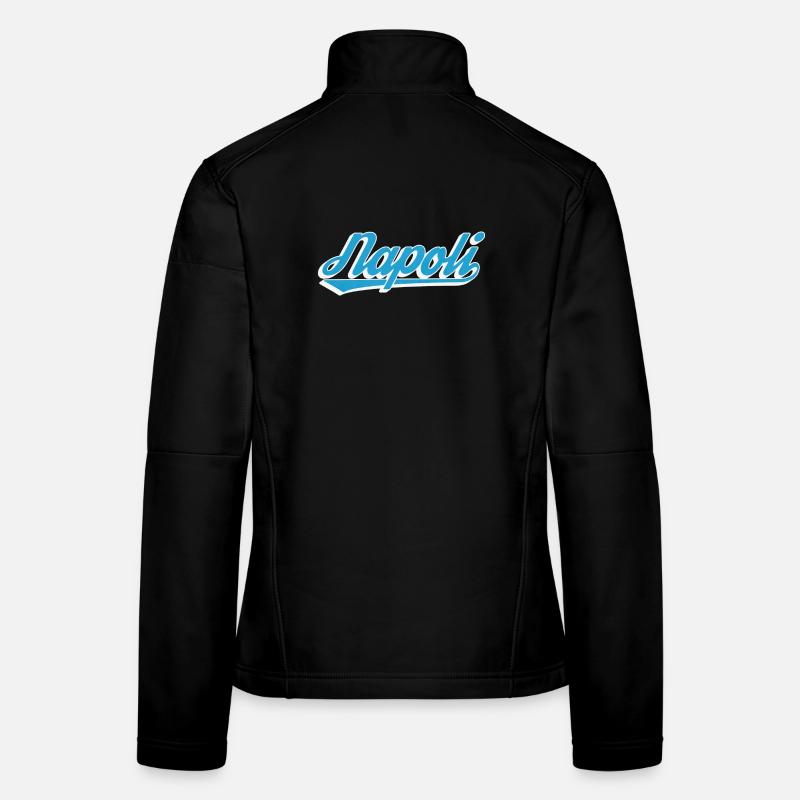 Napoli Retro Script Blau - Frauen Softshelljacke - Schwarz