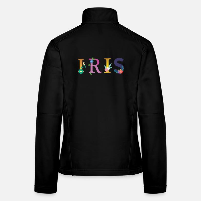 IRIS Name Adorned with Flowers Women's Softshell Jacket
