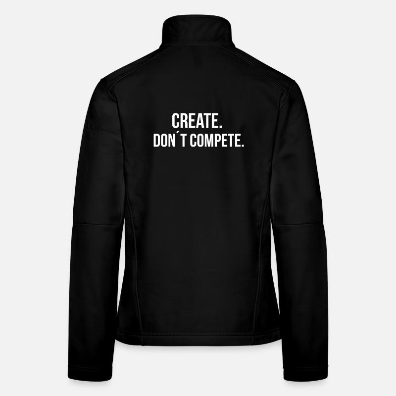CREATE. DON´T COMPETE. | Greyline Official - Frauen Softshelljacke - Schwarz