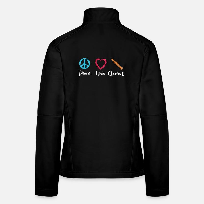 Paix Amour Clarinette Veste en tissu softshell Femme
