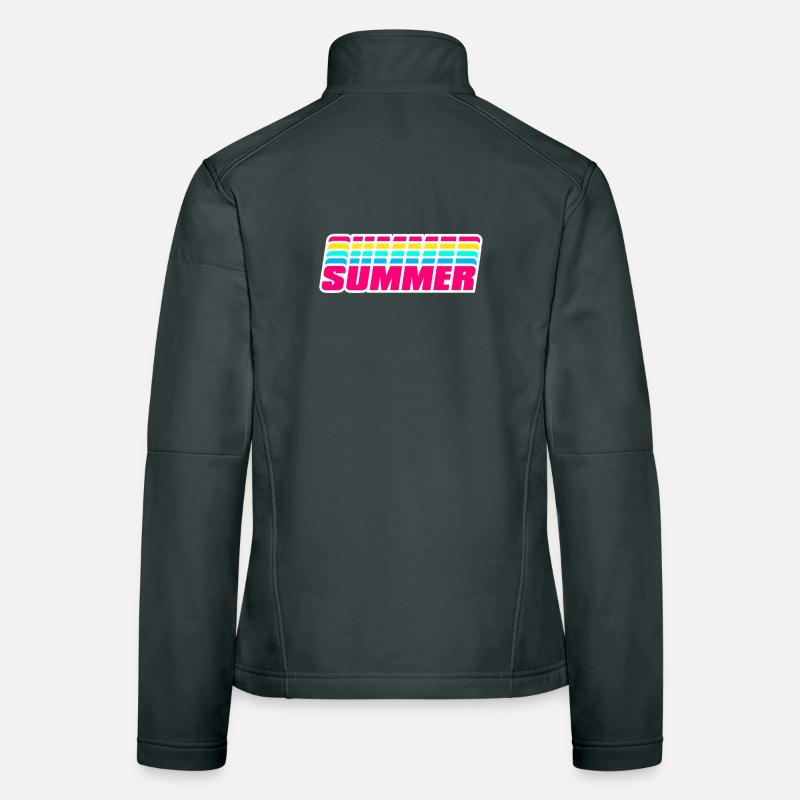 Retro Summer | 80s Style Rainbow  Women's Softshell Jacket