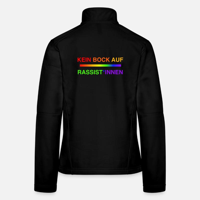 Kein Bock auf Rassist*innen Regenbogen - Frauen Softshelljacke - Schwarz