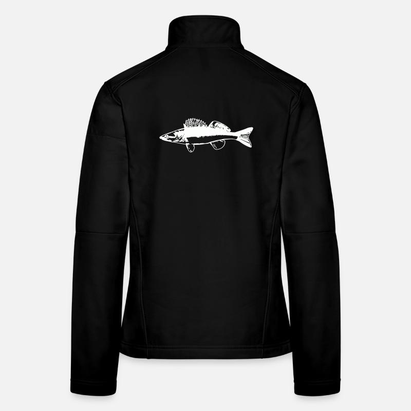 Poisson avec mouvement de l’eau Veste en tissu softshell Femme