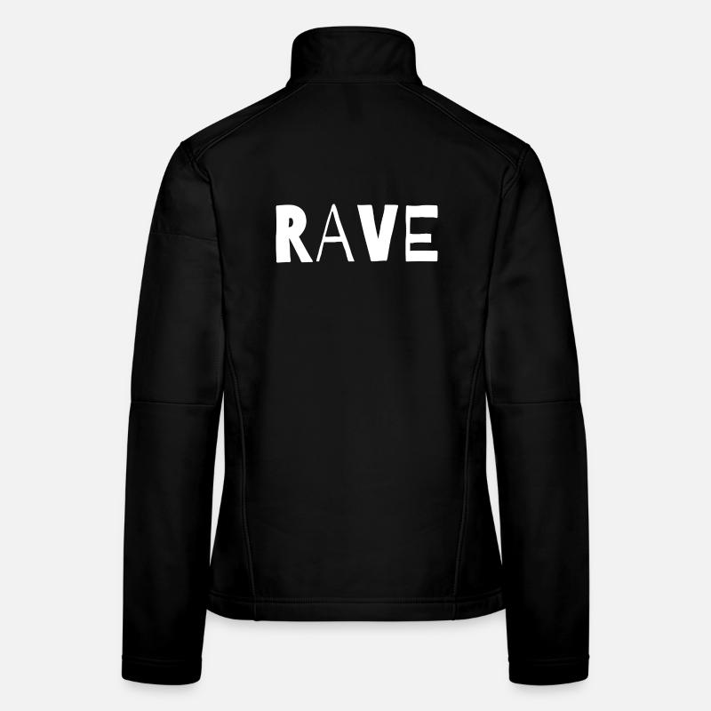 Conception typographique de musique rave Veste en tissu softshell Femme