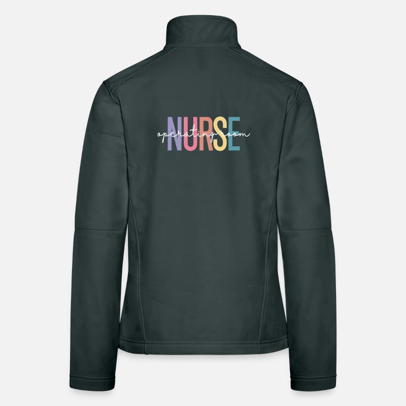 Nurse OR Gradient Letter Design Frauen Softshelljacke
