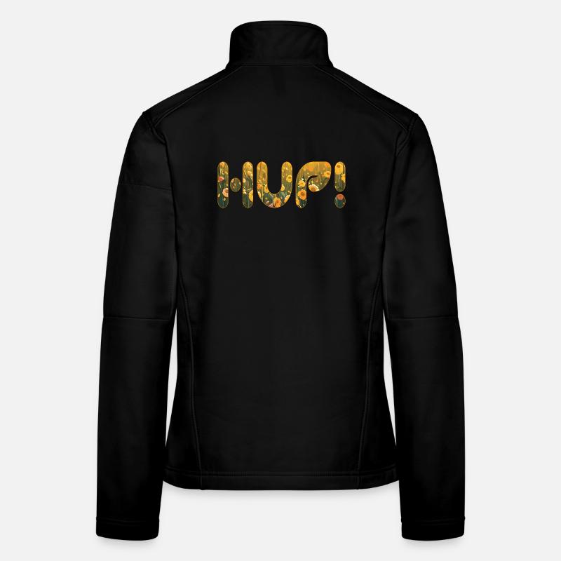 HUP im Blumenfeld - Frauen Softshelljacke - Schwarz