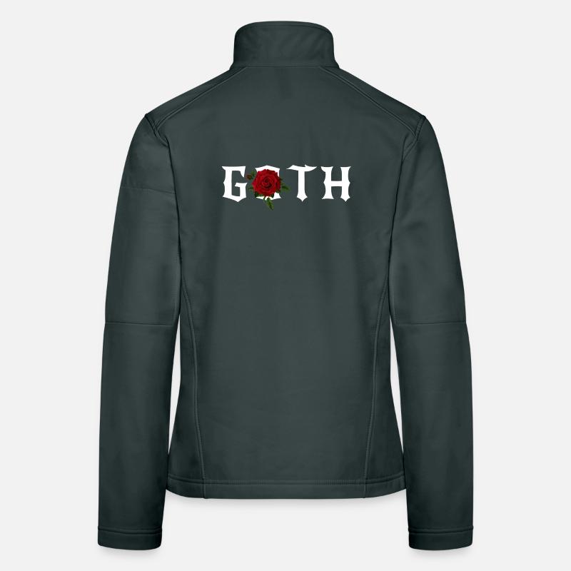 Gothic, Gothic-Thema mit roter Rose Frauen Softshelljacke