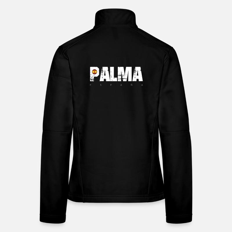 Palma Texte en détresse avec drapeau espagnol Veste en tissu softshell Femme