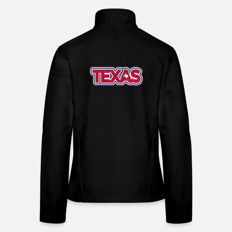 Texas Pride Distressed Typography Logo Women's Softshell Jacket