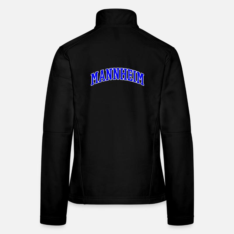 Mannheim Lettering Blue White Women's Softshell Jacket