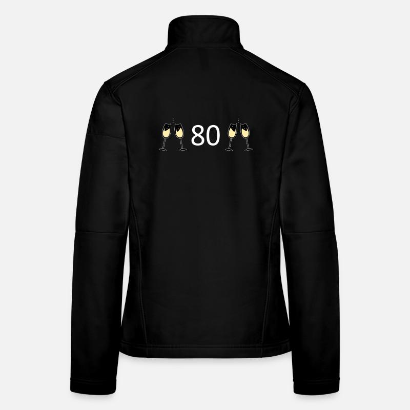 80th Birthday 80th Anniversary 80 Number 80 white Women's Softshell Jacket