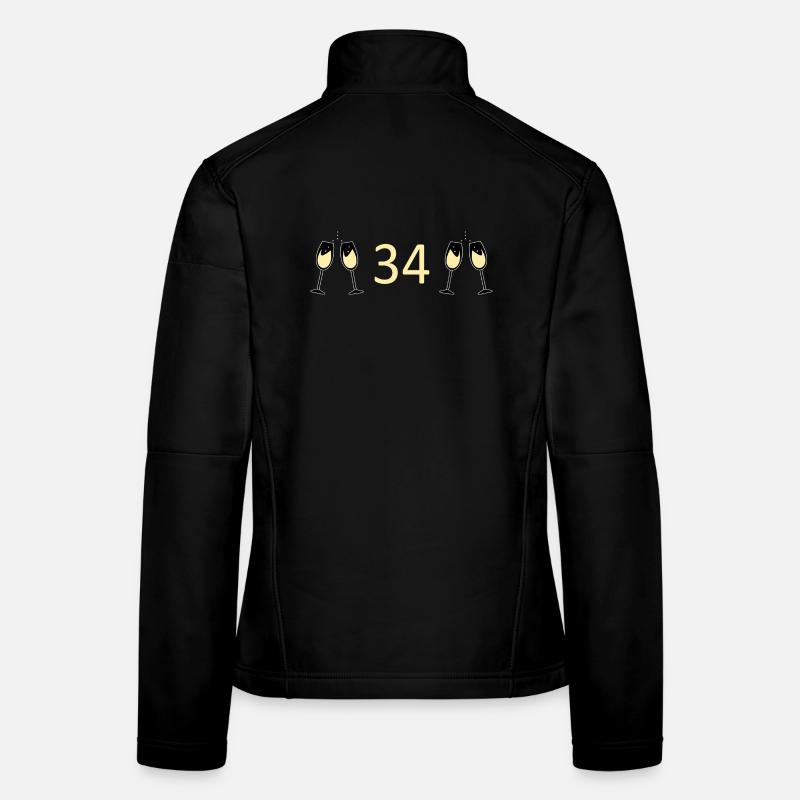 34e anniversaire 34 ans anniversaire 34 ans numéro 34 Veste en tissu softshell Femme