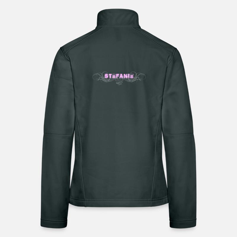 Lettrage STEFANIE avec lignes décoratives Veste en tissu softshell Femme
