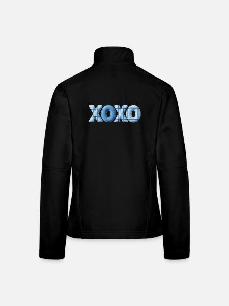 Look patchwork XOXO avec look tissu - Veste en tissu softshell Femme - noir - Dos