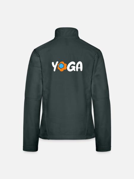 Yoga Flower Namaste om Fan Meditation Spring - Women's Softshell Jacket - black - Back