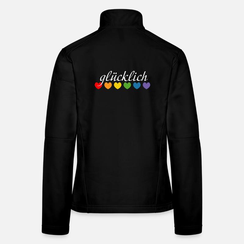 Regenbogenherzchen gluecklich weiss Frauen Softshelljacke