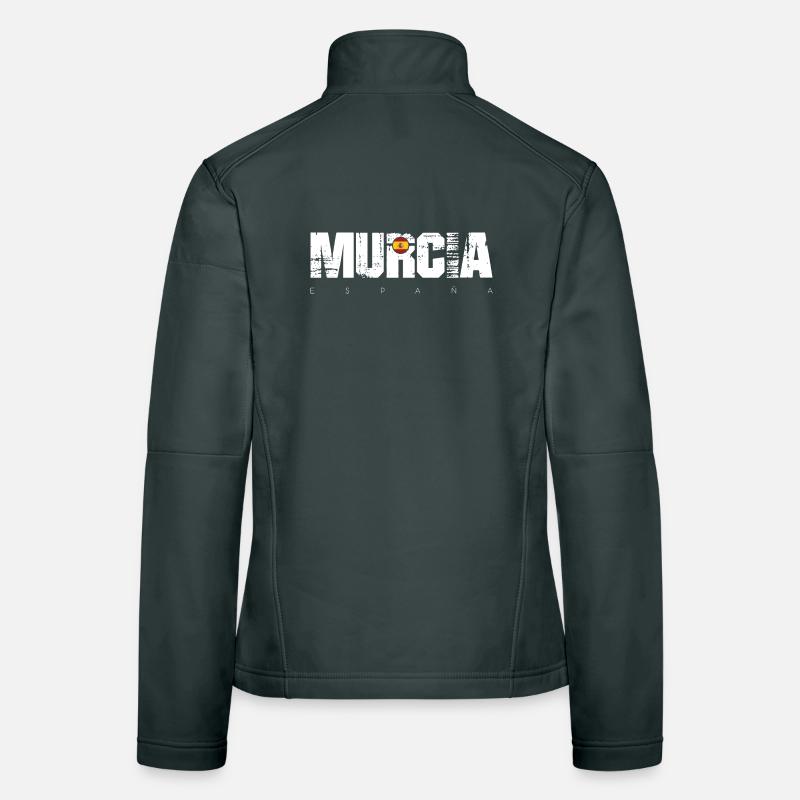Murcia Spain Distressed Text Women's Softshell Jacket