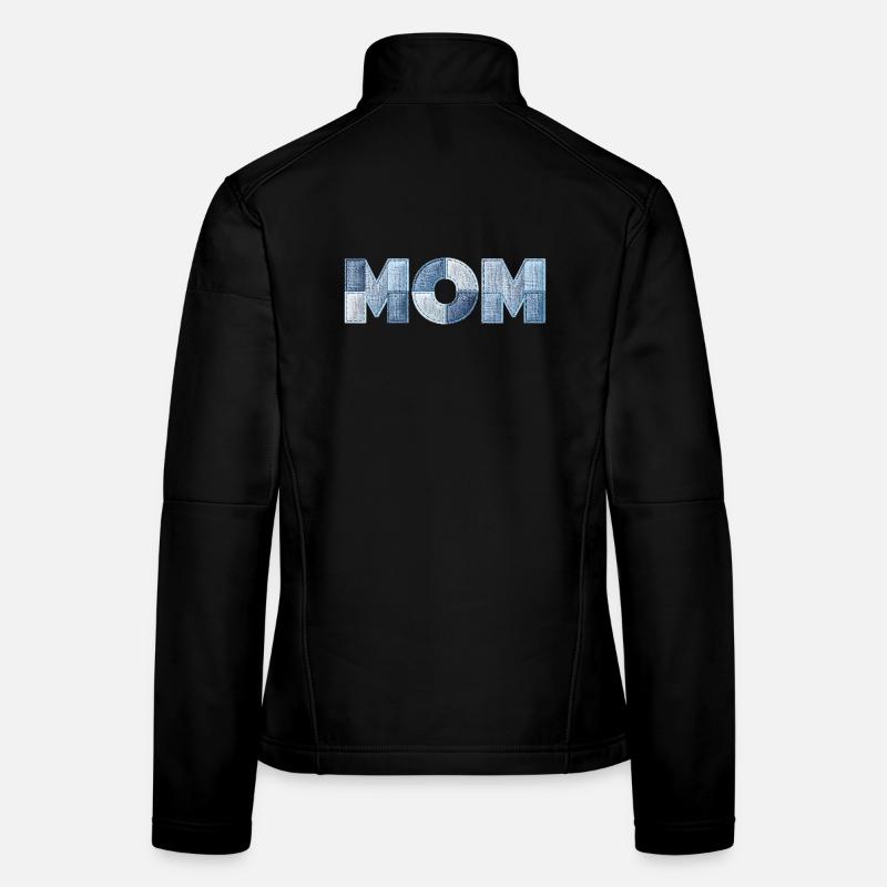 Patchwork Mama Schriftzug Geschenk für Mutter Frauen Softshelljacke