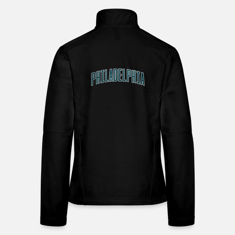 Philadelphia Arc Textured Typography Frauen Softshelljacke