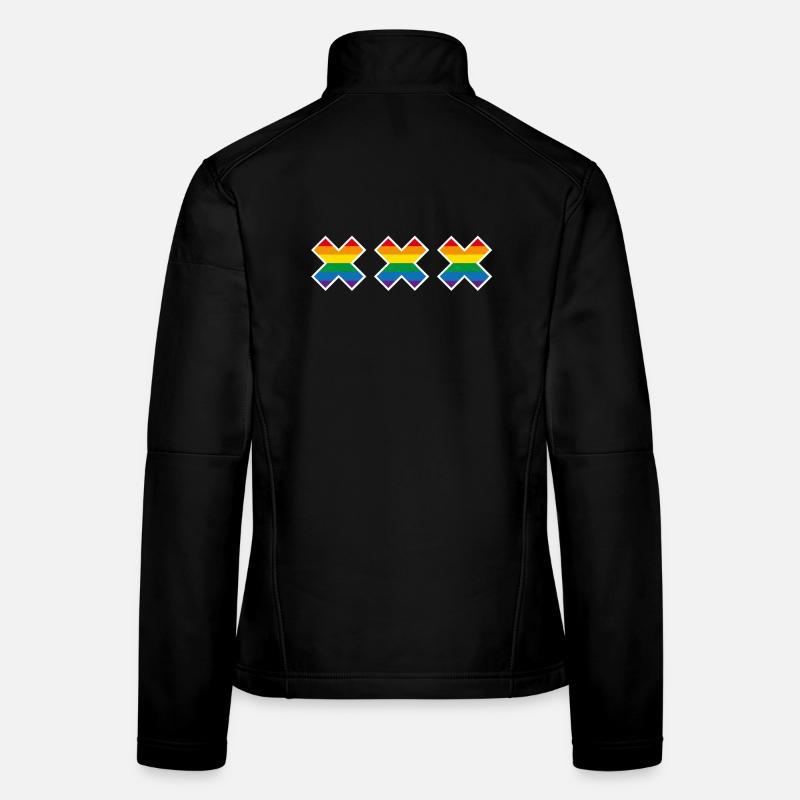 Amsterdam Pride Arc-en-ciel Andreaskreuz LGBT Veste en tissu softshell Femme