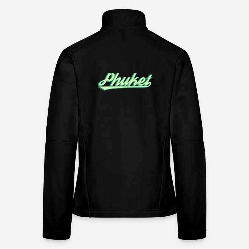 Phuket Retro Küstenscript Frauen Softshelljacke