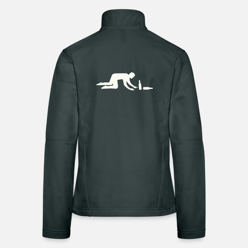 Silhouette d’ivrogne avec bouteille Veste en tissu softshell Femme