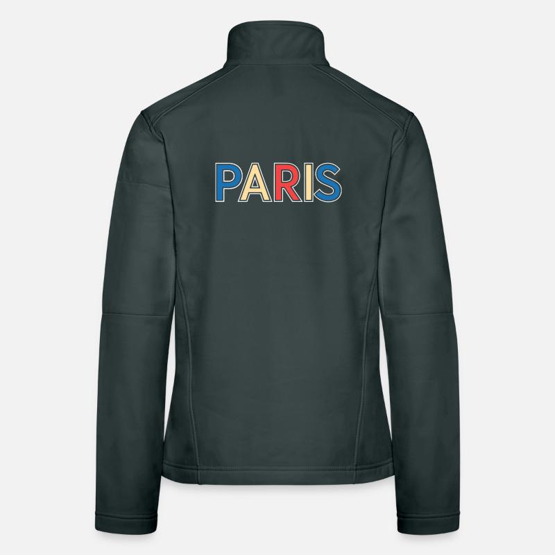 Pariser Farbblocktypografie Frauen Softshelljacke