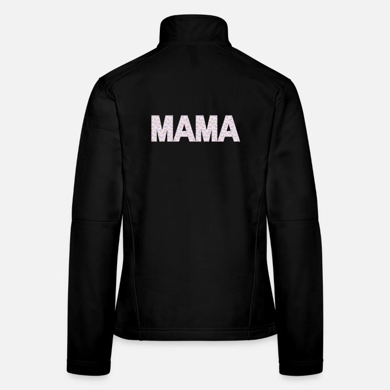 Mama Blüten Typografie Frauen Softshelljacke