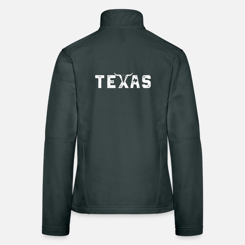 Texas Bold Distressed Wordmark Women's Softshell Jacket
