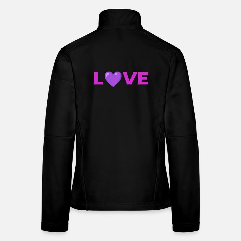Conception de typographie de cœur d’amour Veste en tissu softshell Femme