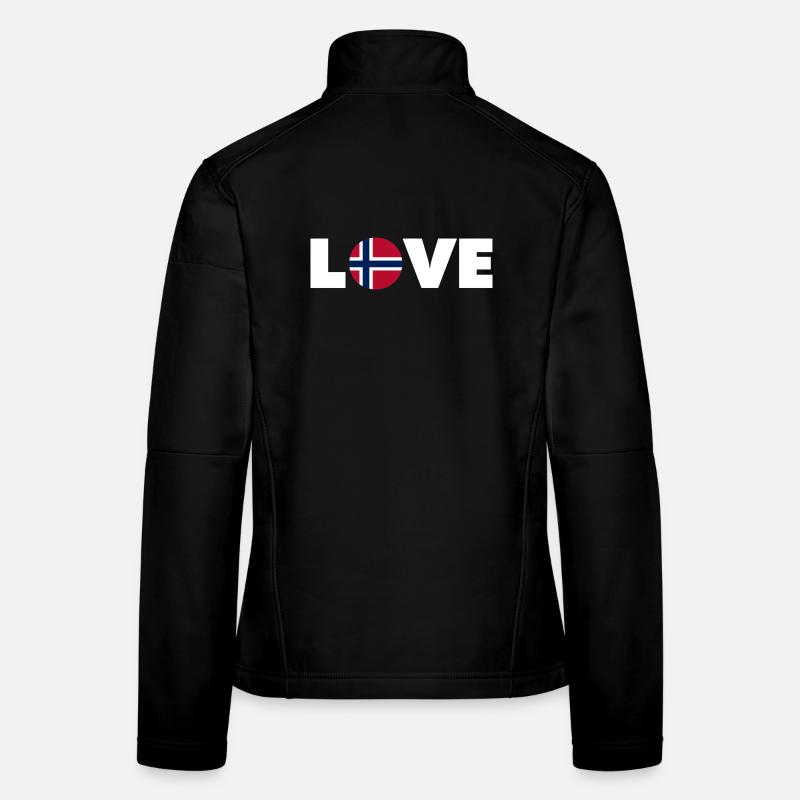 Norway - Love - Norge - Liebe - Norwegen Frauen Softshelljacke