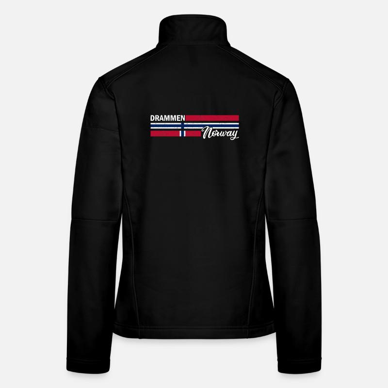 Drammen - Norway Flag - Norge - Norwegen Flagge Frauen Softshelljacke
