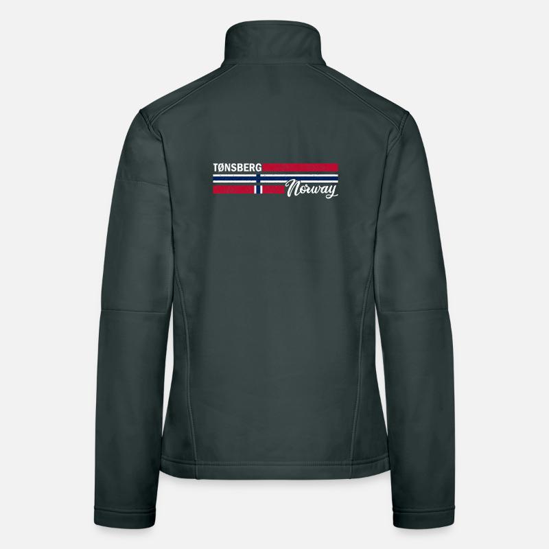 Tonsberg - Drapeau de la Norvège - Norvège - Drapeau norvégien Veste en tissu softshell Femme