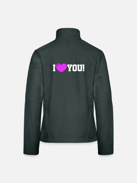 I love you - Ich Liebe Dich - Women's Softshell Jacket - black - Back