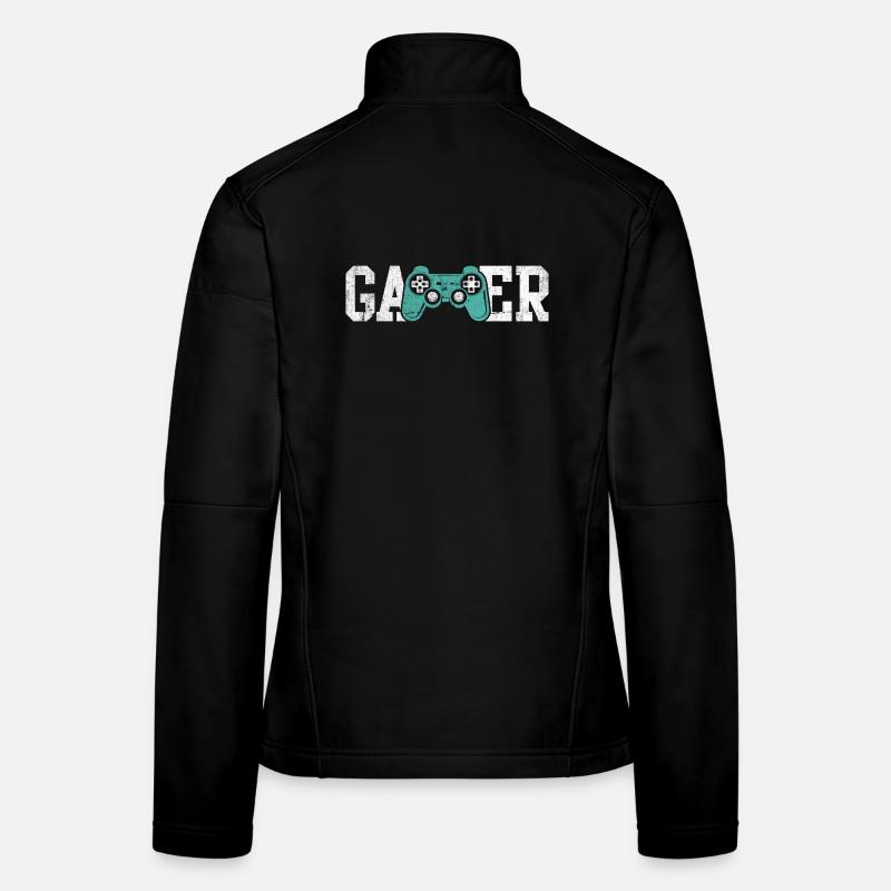 Gamer Glyphs Controller T-Shirt Frauen Softshelljacke