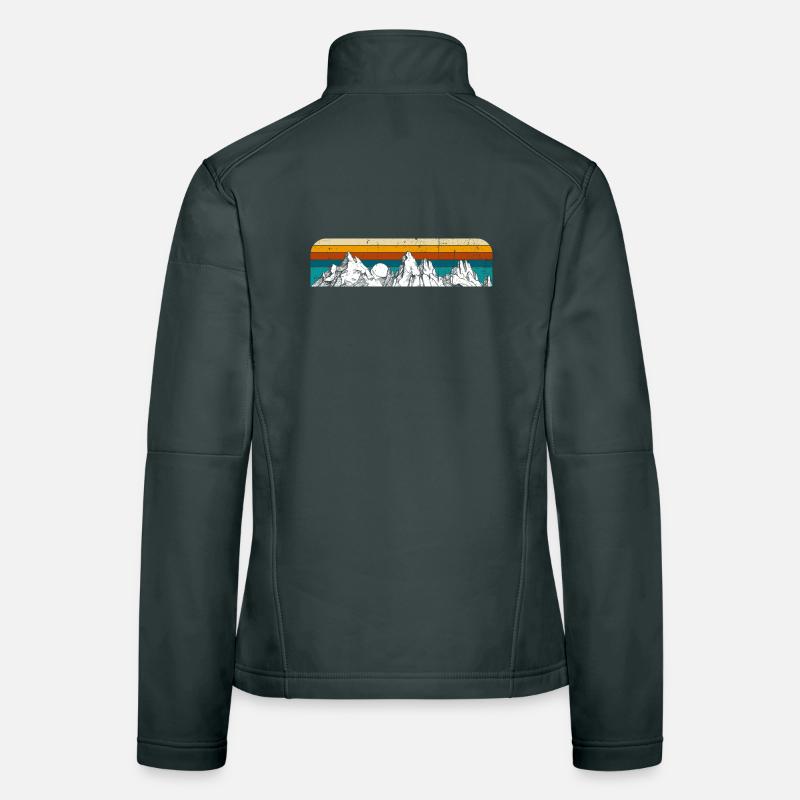 Retro Mountain Sunset Women's Softshell Jacket