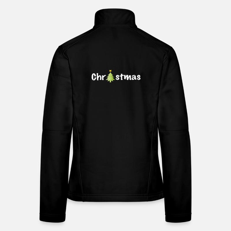 Réclamation de Noël avec sapin Veste en tissu softshell Femme